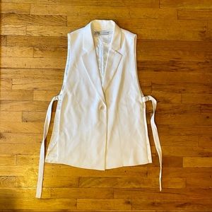 ZARA White Vest w/ Slits, Size M, Never Worn